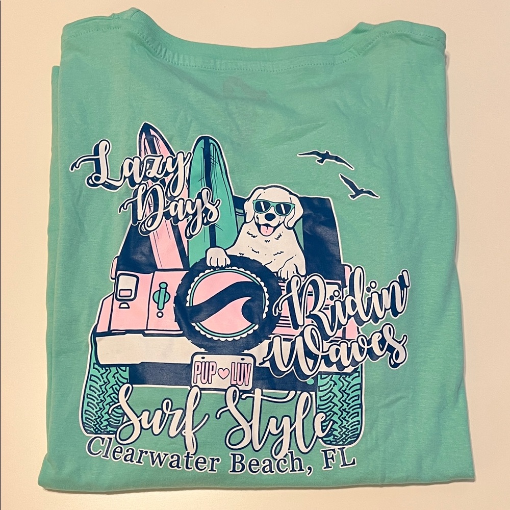 Surf Style Aqua Graphic Tee